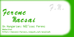 ferenc macsai business card